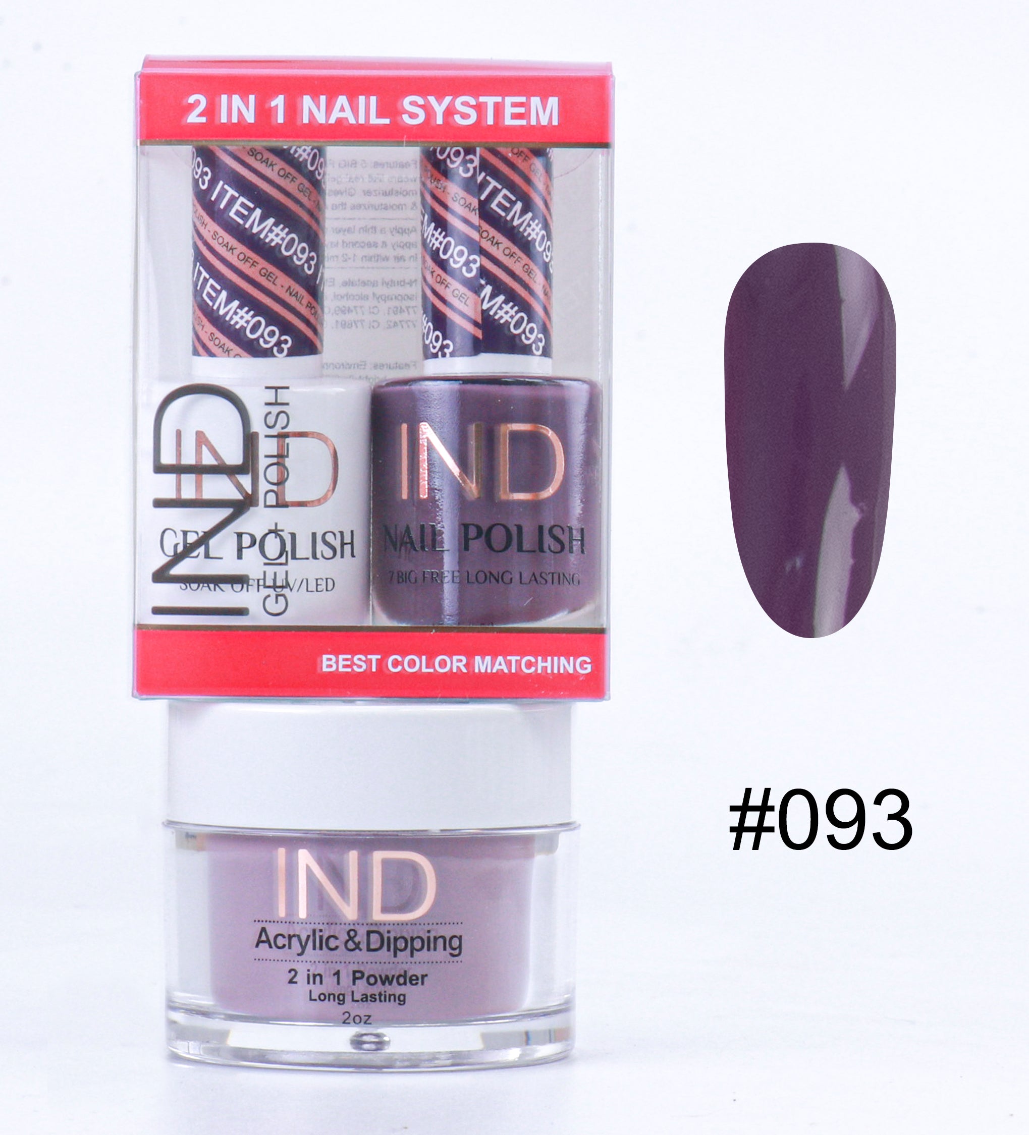 IND 3 IN 1 Combo Gel +Lacquer+dipping powder - #93