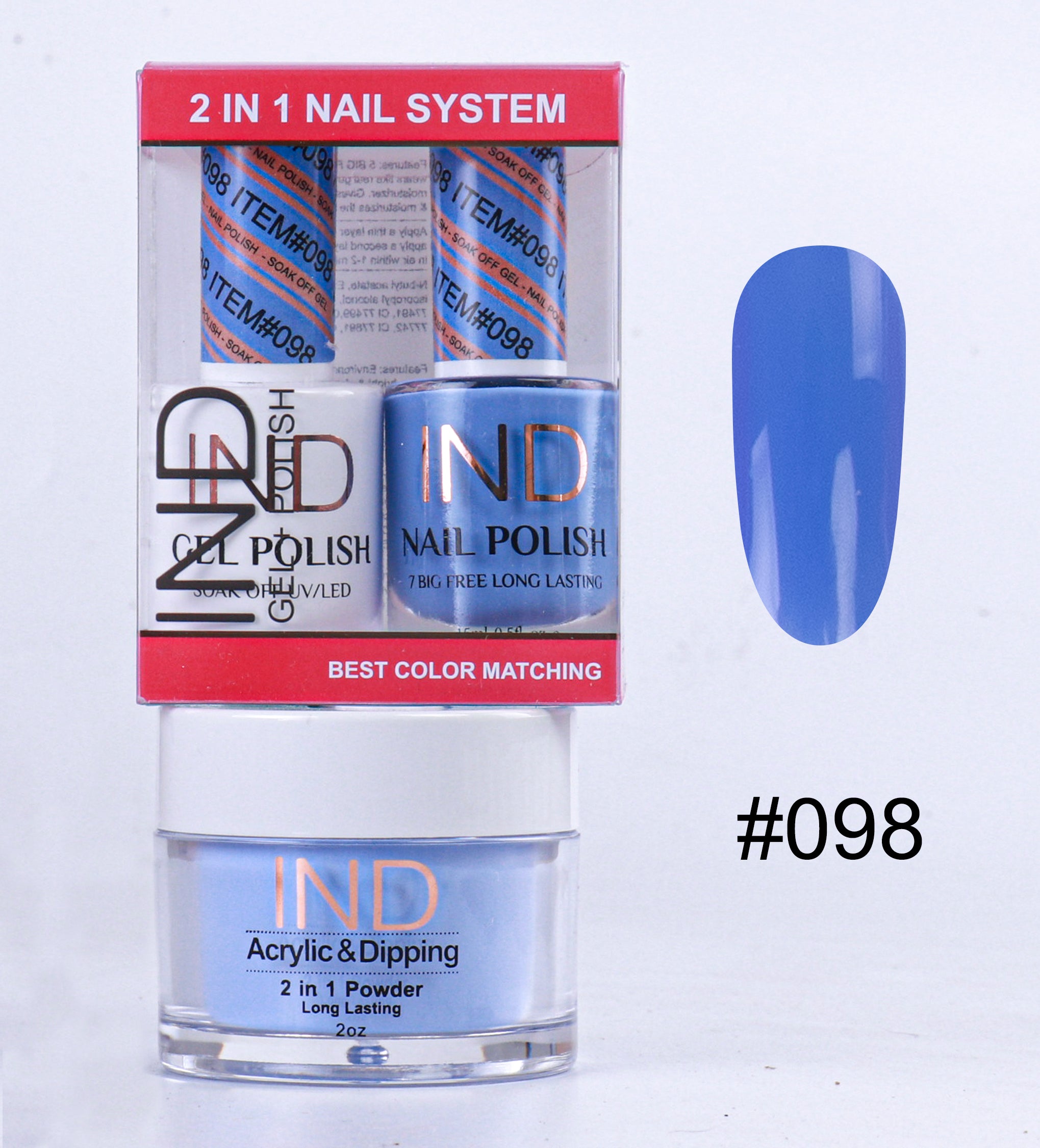 Combo IND 3 TRONG 1 Gel + Sơn mài + Phấn phủ - #98