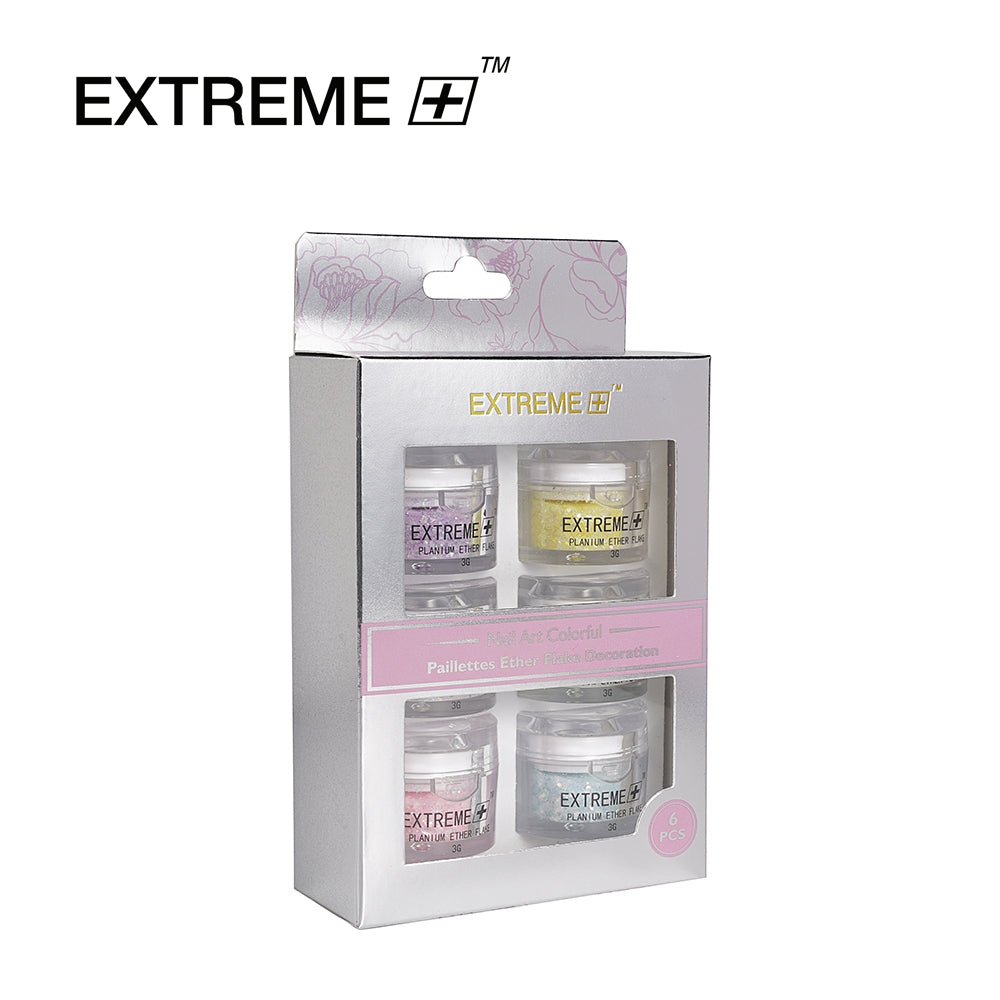 EXTREME+ Irregular Paillette Nail Flakes Set / 6 colors