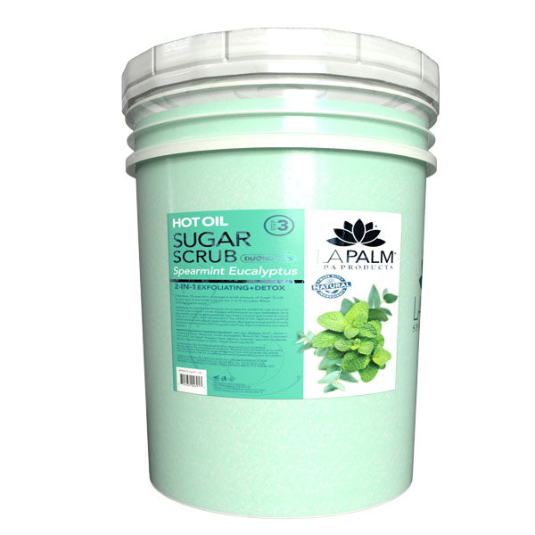 La Palm Hot Oil Sugar Scrub Bucket - Spearmint Eucalyptus