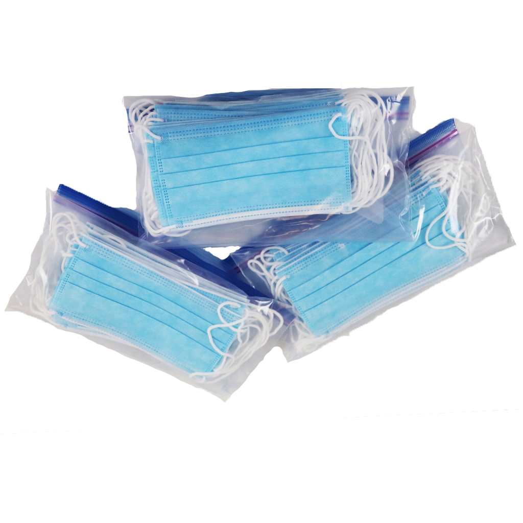 30 Pcs Non-Woven Face Mask Blue Disposable 3 Ply